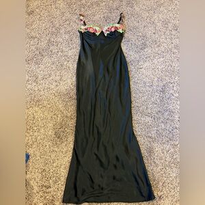 Princess Polly Black Strapless Dress with Floral Accents